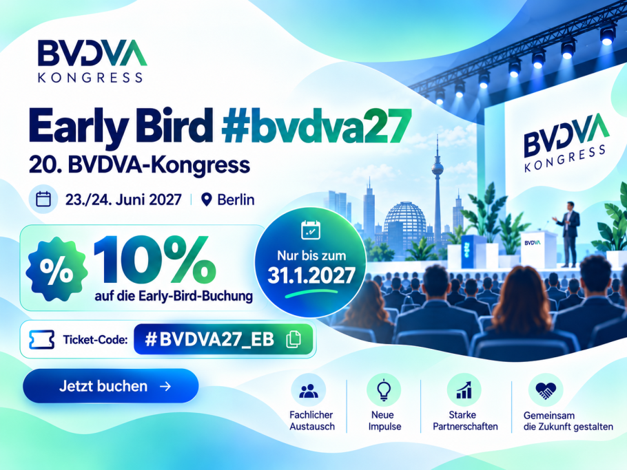 20. BVDVA-Kongress am 23. und 24. Juni 2027 in Berlin