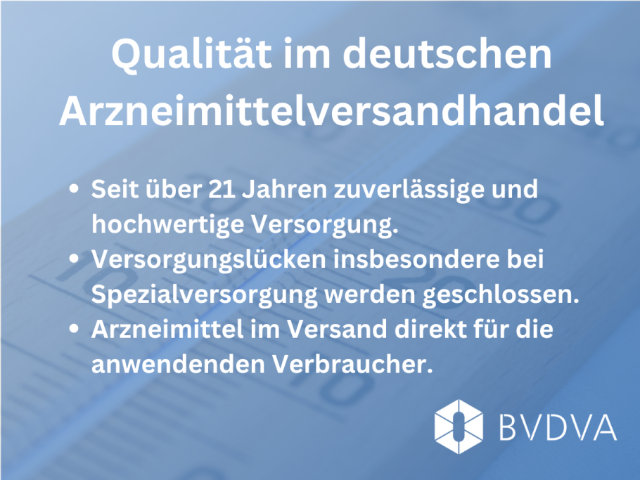 Arzneimittelversandhandel in Deutschland steht für Qualität und Leistungsfähigkeit